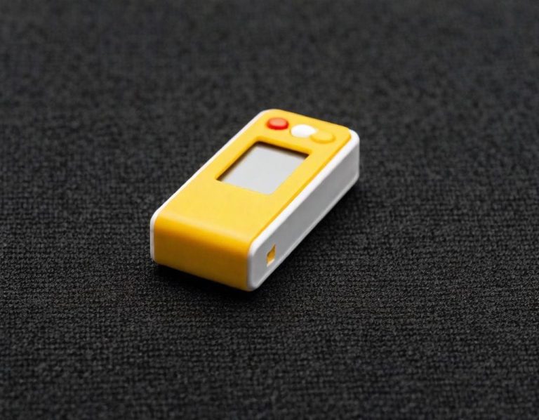 Dog Training Yellow and grey handheld clicker.